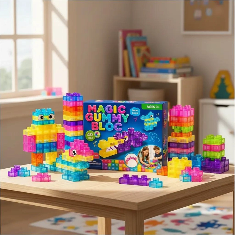 BLOQUES DE CONSTRUCCION COLORIDOS PARA NIÑOS 20 PIEZAS - 2