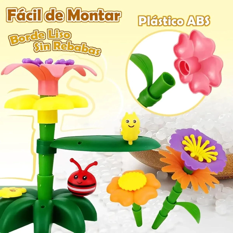 JUGUETE DE CONSTRUCCION DE FLORES CON 138 PIEZAS PARA NIÑOS - 4