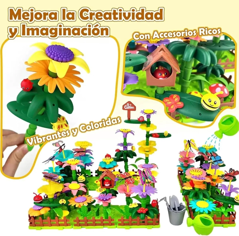 JUGUETE DE CONSTRUCCION DE FLORES CON 138 PIEZAS PARA NIÑOS - 6