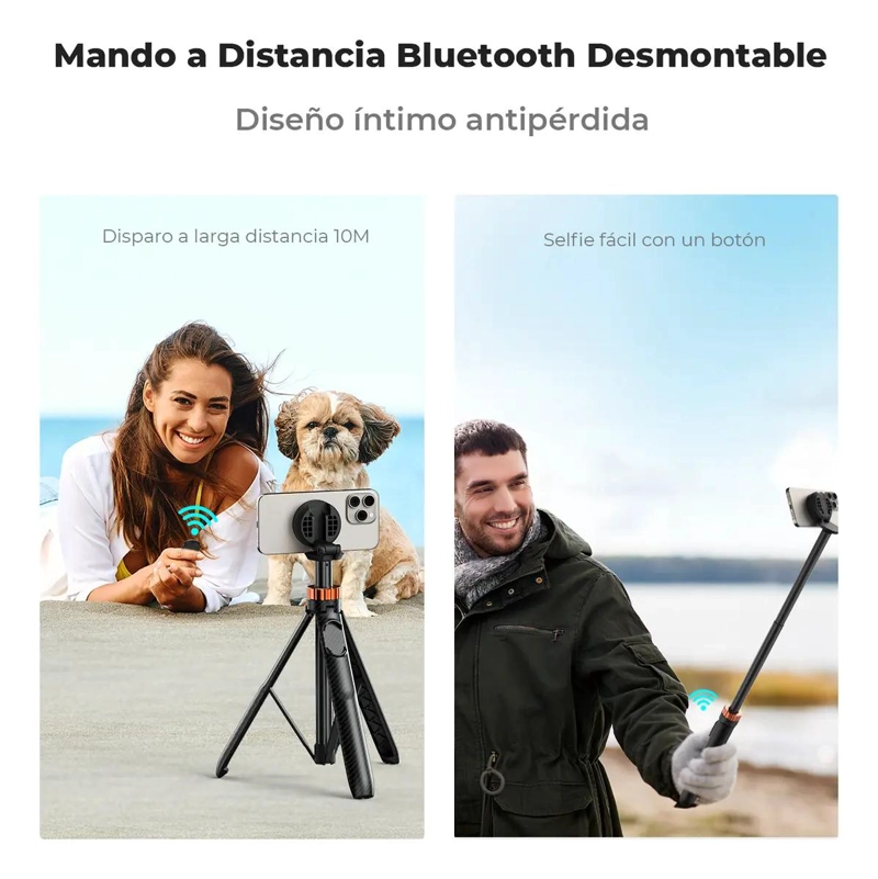 TRIPODE MAGNE TICO AJUSTABLE PARA SMARTPHONE CON CONTROL REMOTO - 4