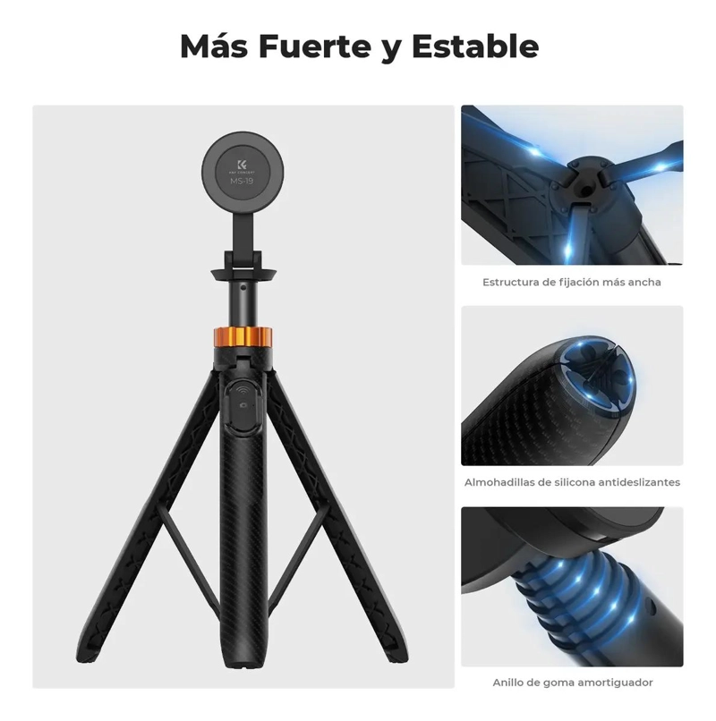 TRIPODE MAGNE TICO AJUSTABLE PARA SMARTPHONE CON CONTROL REMOTO - 5