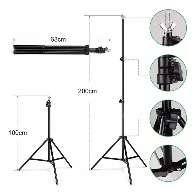 SOPORTE DE FONDO FOTOGRAFICO AJUSTABLE 2X3 METROS - 2