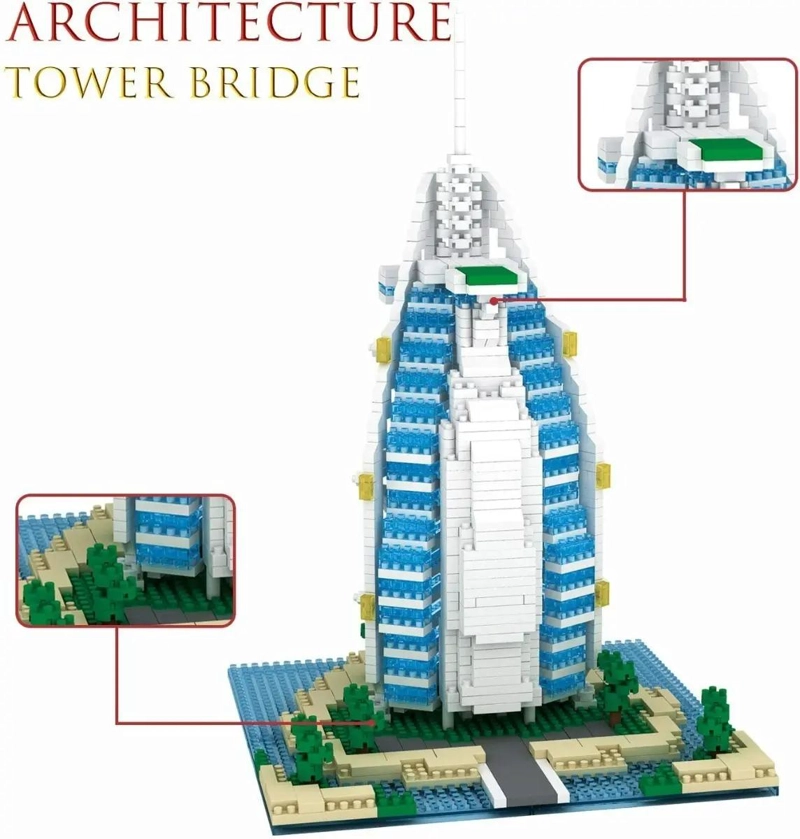 SET DE CONSTRUCCION 3D HOTEL BURJ AL ARAB 1095 PIEZAS - 7