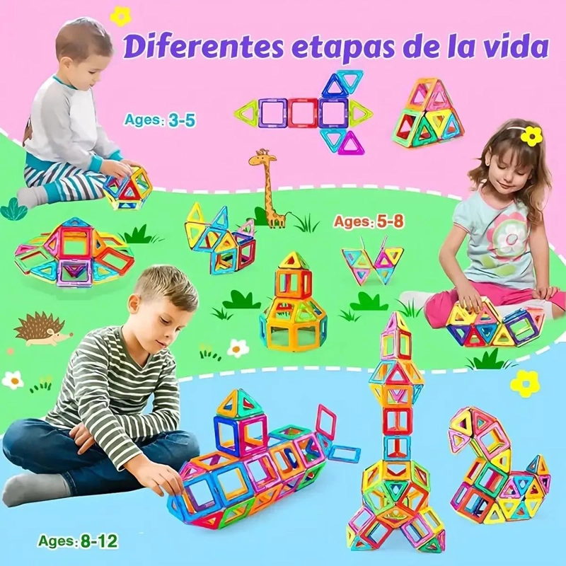 SET DE BLOQUES MAGNE TICOS DE 46 PIEZAS PARA NIÑOS - 5