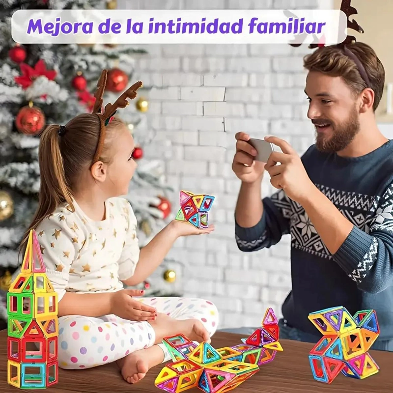 SET DE BLOQUES MAGNE TICOS DE 46 PIEZAS PARA NIÑOS - 6