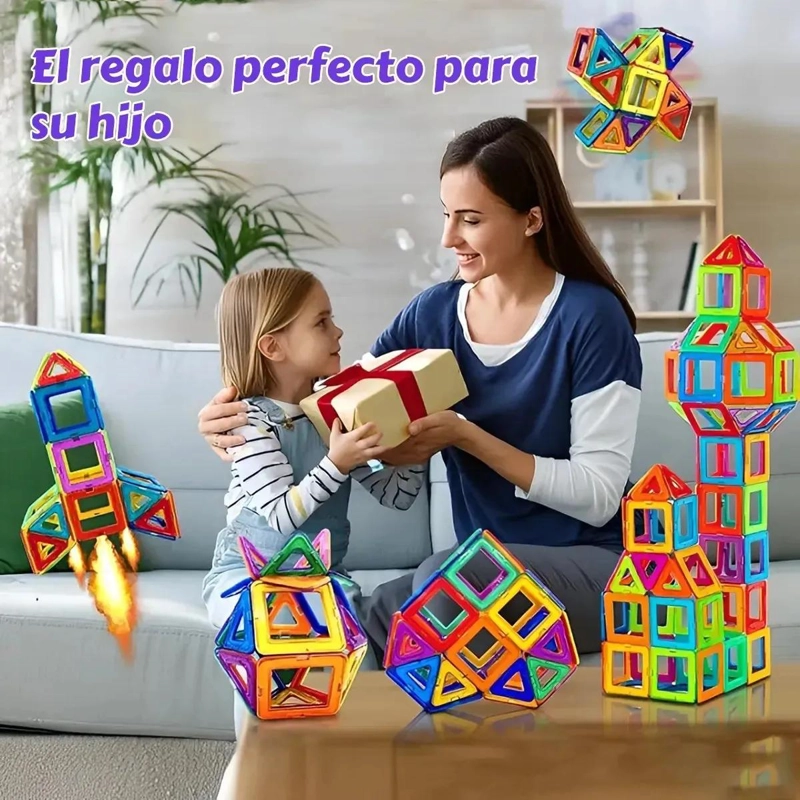 SET DE BLOQUES MAGNE TICOS DE 46 PIEZAS PARA NIÑOS - 7