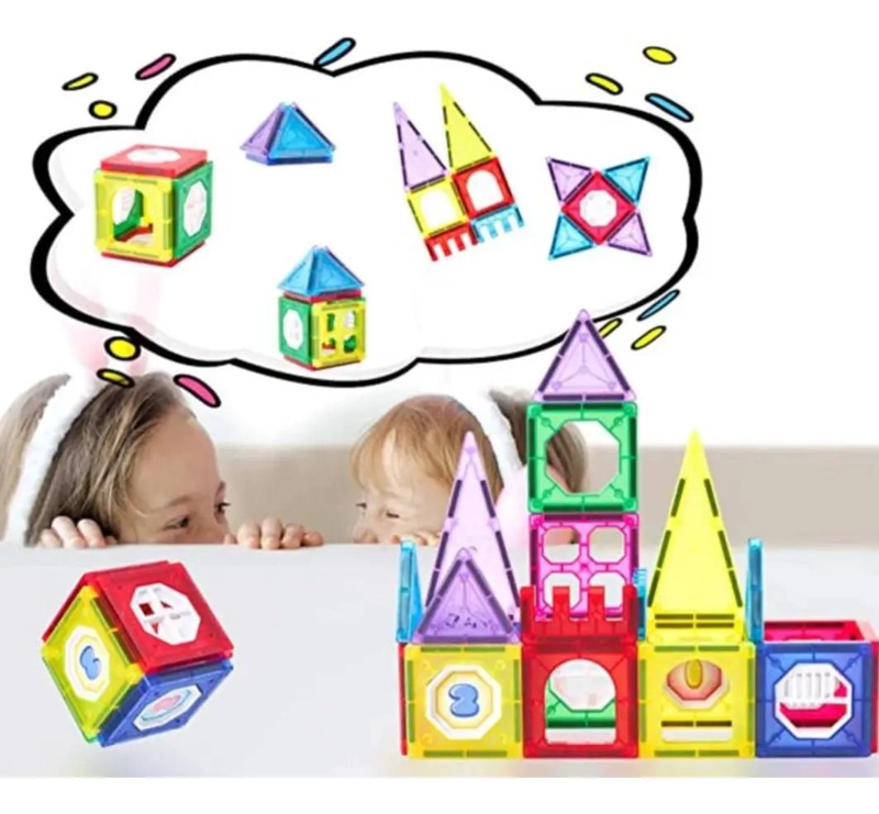 BLOQUES MAGNE TICOS DE CONSTRUCCION DIDACTICOS PARA NIÑOS 34 PIEZAS - 2