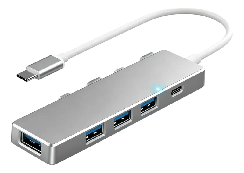 HUB ADAPTADOR TIPO C 5 PUERTOS PARA CONEXIONES MULTIPLES - 1