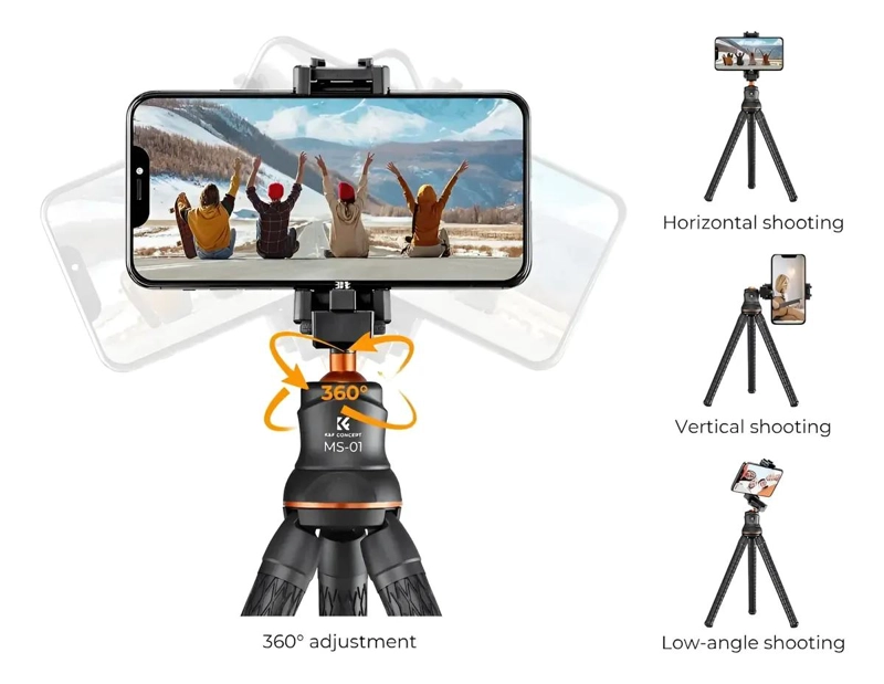 TRIPODE FLEXIBLE COMPACTO PARA CAMARA Y TELE FONO - 5