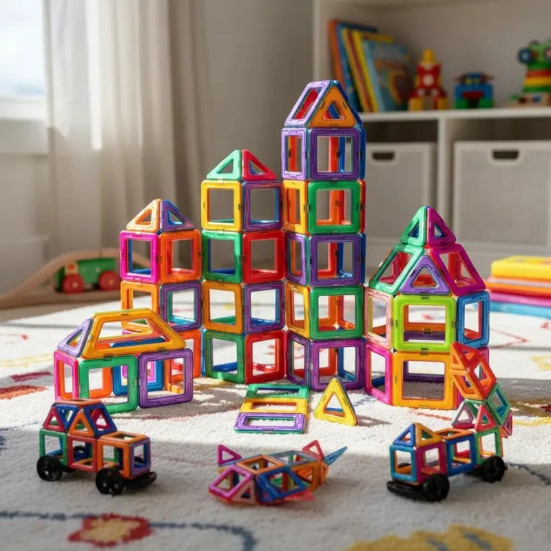 JUEGO DE BLOQUES MAGNE TICOS 46 PIEZAS PARA NIÑOS - 8