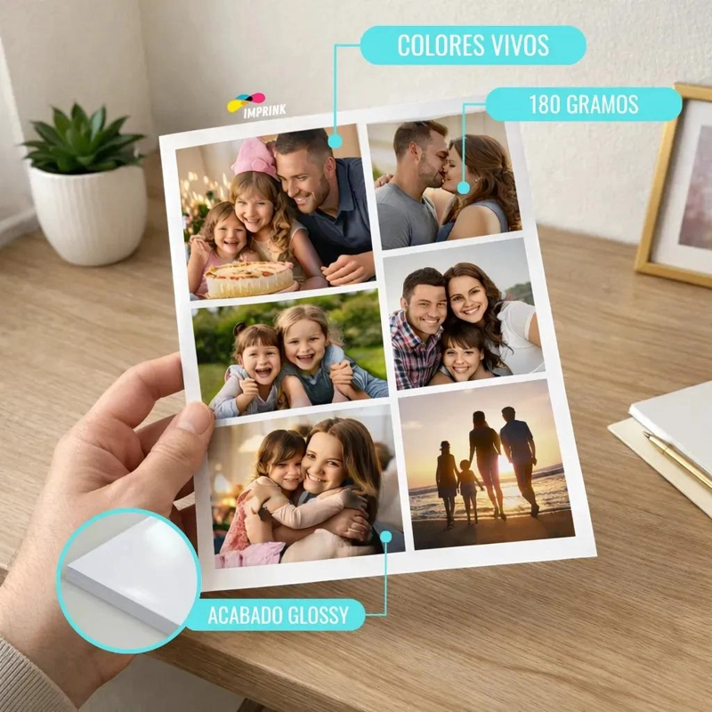 PAPEL FOTOGRAFICO BRILLANTE CARTA 180G PARA IMPRESIONES - 3