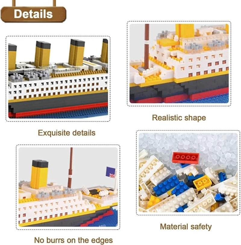 SET DE CONSTRUCCION 3D TITANIC CON 1860 PIEZAS - 5