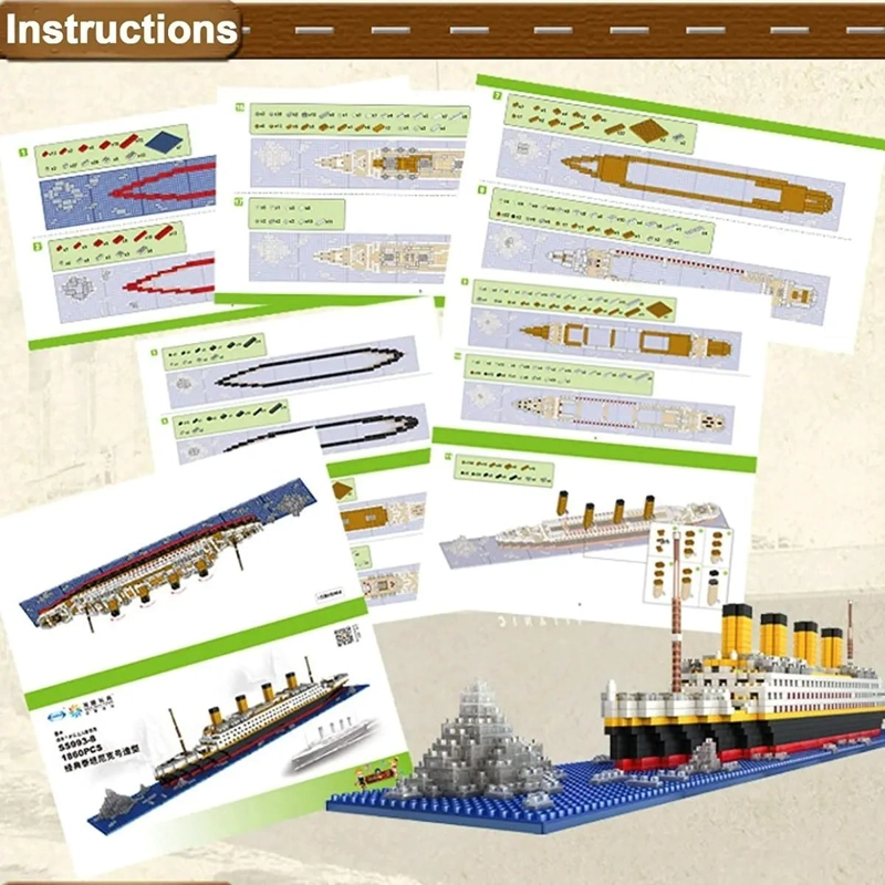 SET DE CONSTRUCCION 3D TITANIC CON 1860 PIEZAS - 6