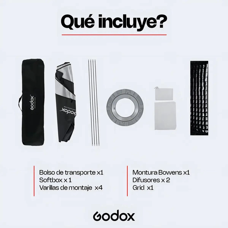 SOFTBOX RECTANGULAR 35X160 CM CON GRID PARA FOTOGRAFIA PROFESIONAL - 3