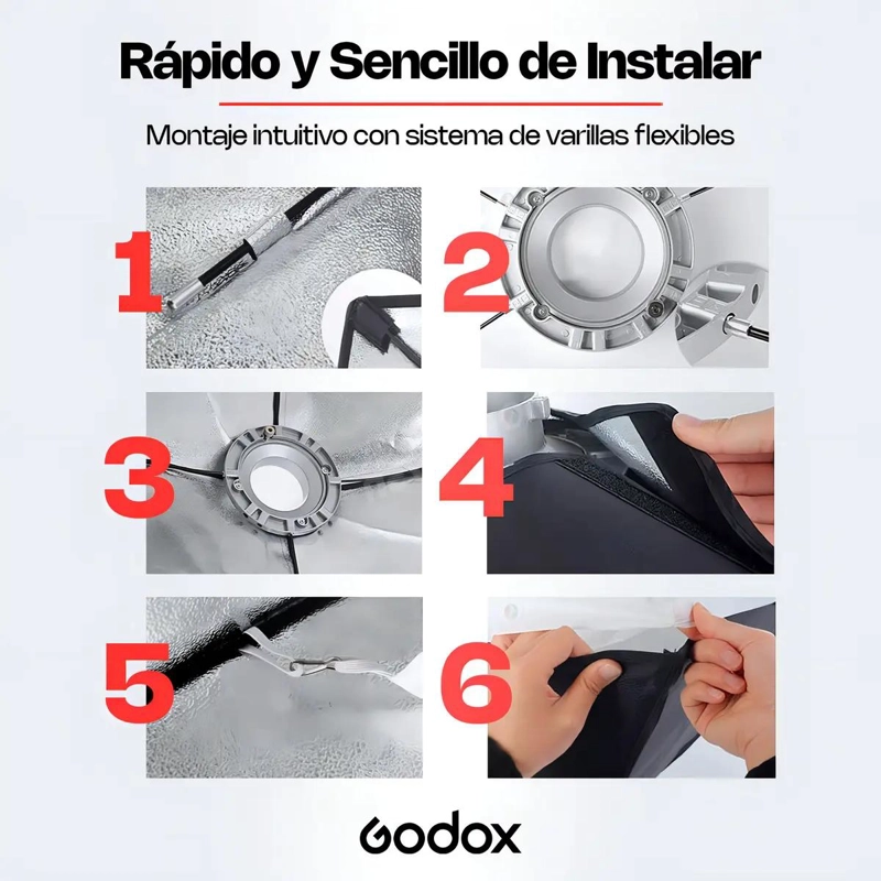 SOFTBOX RECTANGULAR 35X160 CM CON GRID PARA FOTOGRAFIA PROFESIONAL - 5