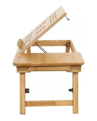 MESA PLEGABLE MULTIFUNCIONAL DE BAMBU CON CAJON LATERAL - 2