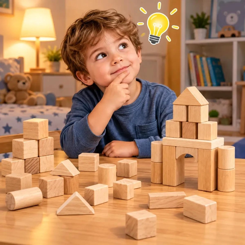 BLOQUES DE MADERA PARA CONSTRUCCION CREATIVA DE CASTILLOS - 2
