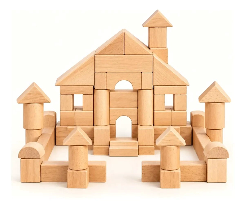 BLOQUES DE MADERA PARA CONSTRUCCION CREATIVA DE CASTILLOS - 3