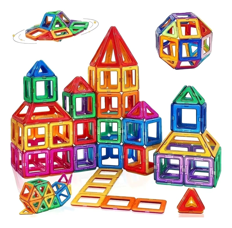 JUEGO DE BLOQUES MAGNE TICOS DE 60 PIEZAS PARA NIÑOS - 1