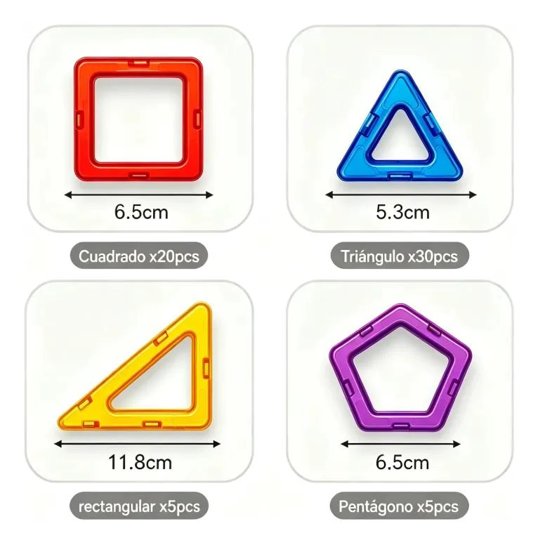 JUEGO DE BLOQUES MAGNE TICOS DE 60 PIEZAS PARA NIÑOS - 2