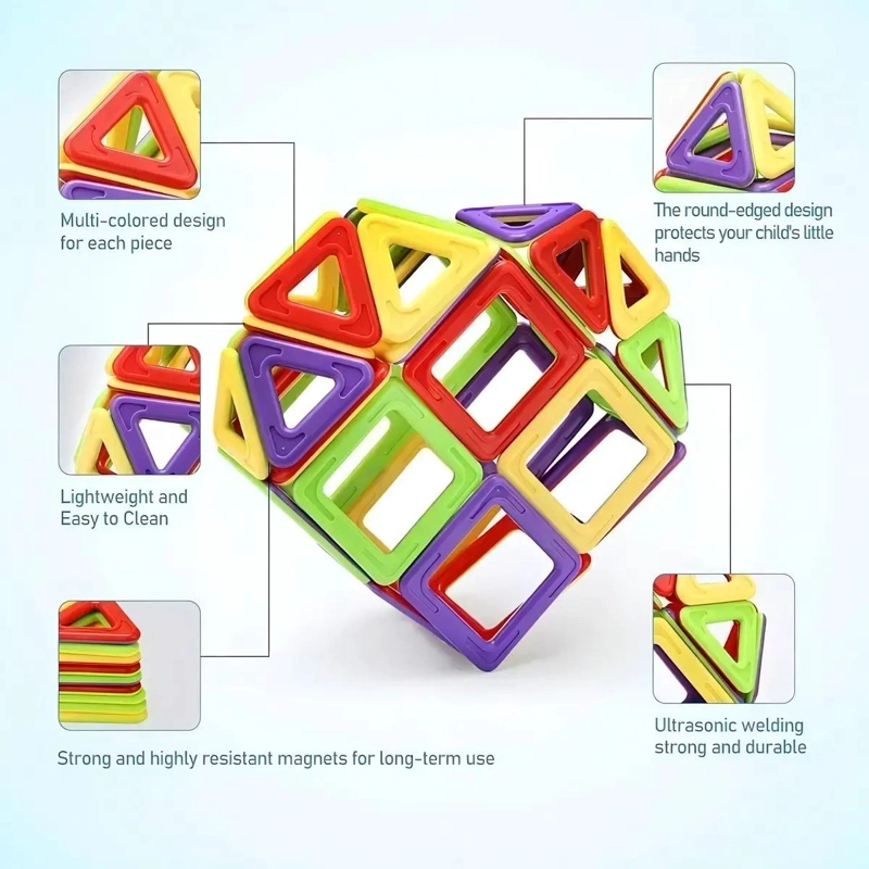 JUEGO DE BLOQUES MAGNE TICOS DE 60 PIEZAS PARA NIÑOS - 3