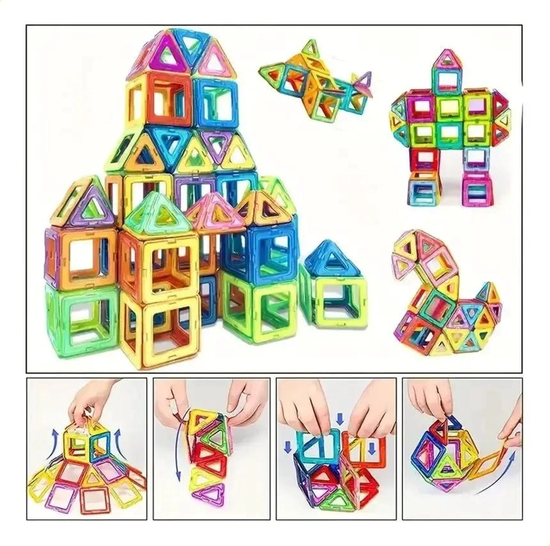 JUEGO DE BLOQUES MAGNE TICOS DE 60 PIEZAS PARA NIÑOS - 6