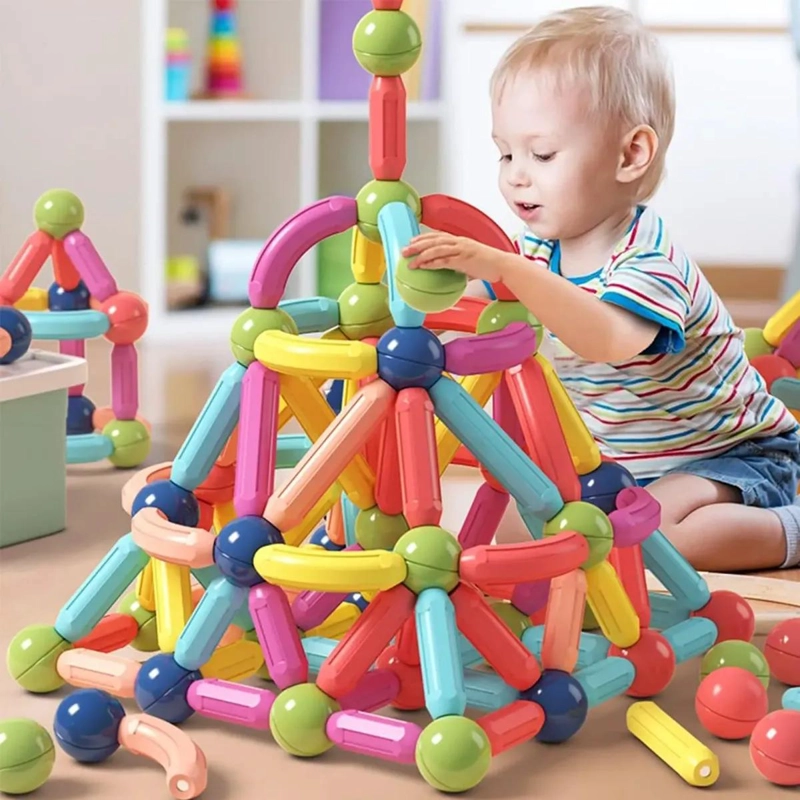 BLOQUES MAGNE TICOS DE CONSTRUCCION PARA NIÑOS 64 PIEZAS - 6