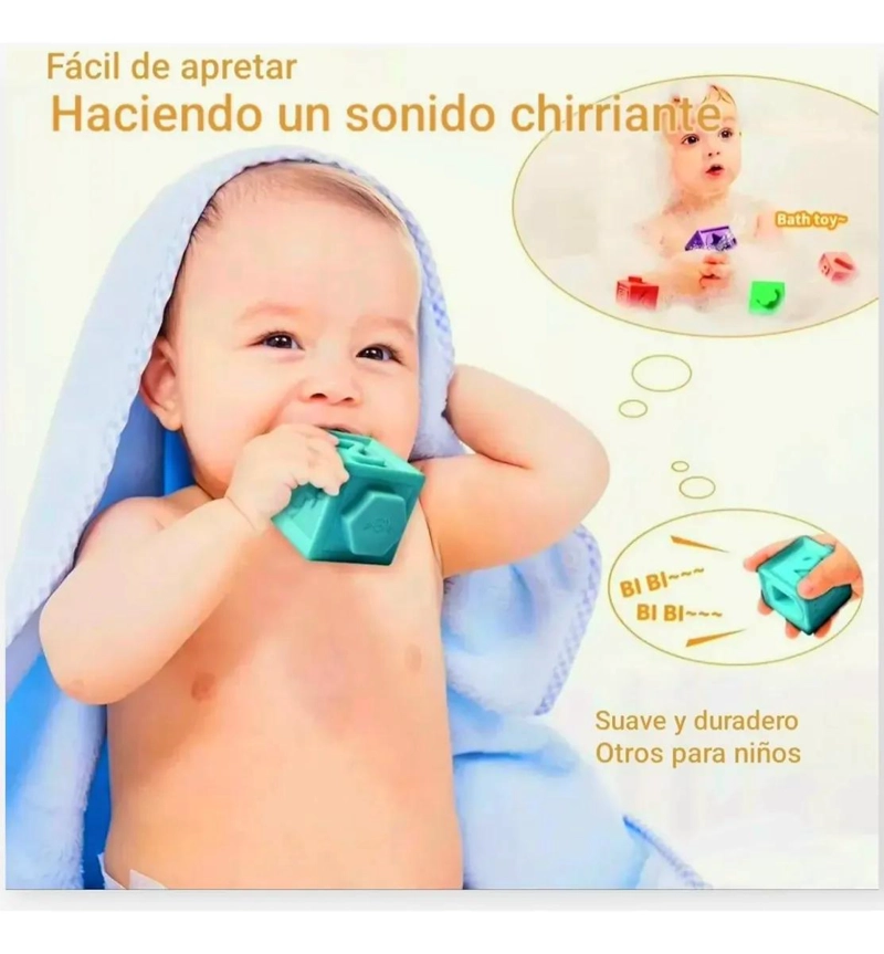 JUEGO DE CUBOS SENSORIALES PARA BEBE S CON SONIDO Y COLORES - 3