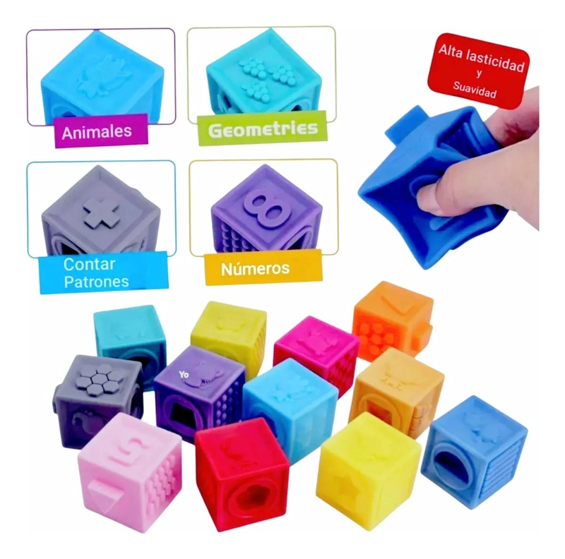 JUEGO DE CUBOS SENSORIALES PARA BEBE S CON SONIDO Y COLORES - 5