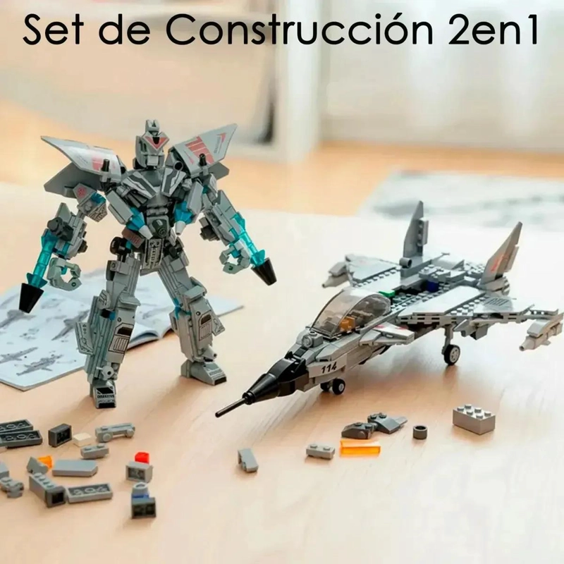 BLOQUES DE CONSTRUCCION AVION Y ROBOT ARMABLE 532 PIEZAS - 3