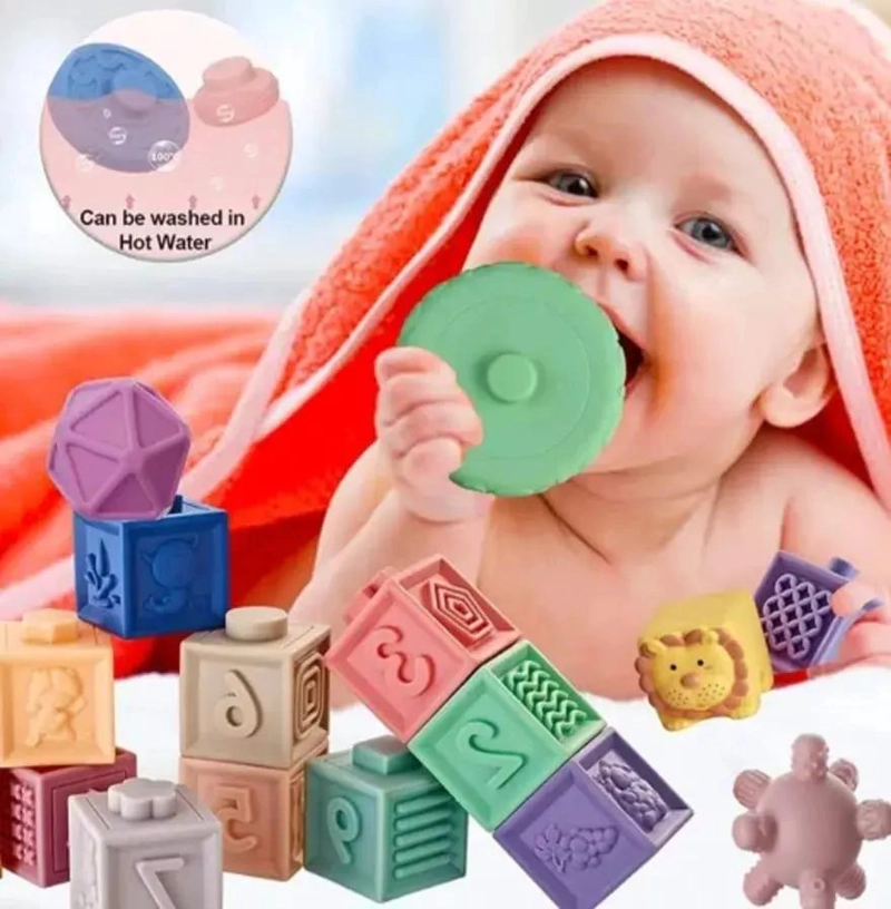 JUEGO DE 12 BLOQUES DE CONSTRUCCION SENSIBLES PARA BEBE S - 2