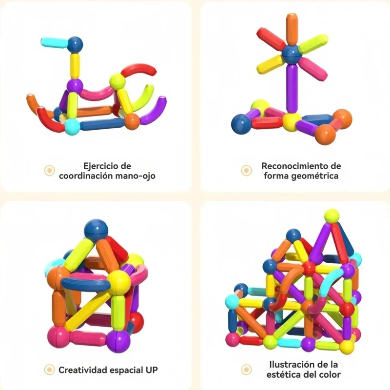 BLOQUES MAGNE TICOS 3D PARA CONSTRUCCION CREATIVA DE NIÑOS - 6