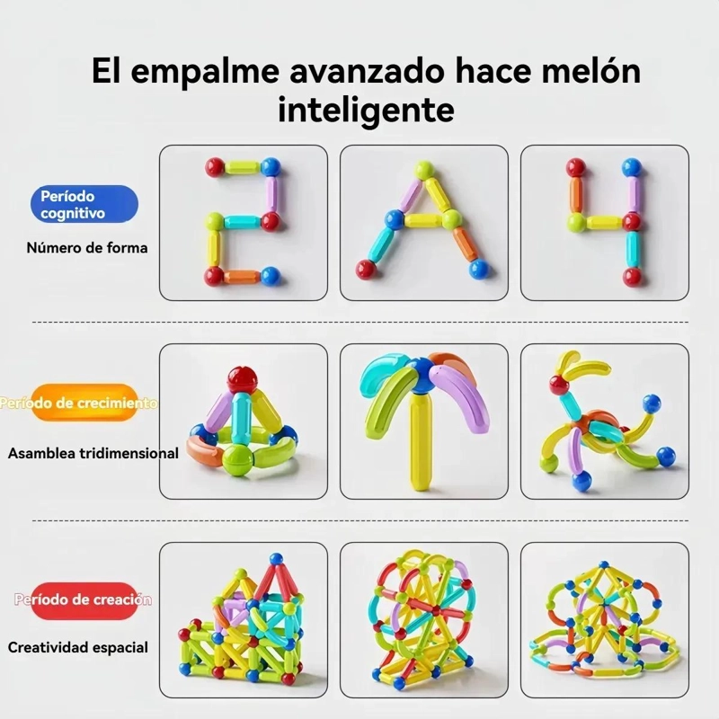 BLOQUES MAGNE TICOS 3D PARA CONSTRUCCION CREATIVA DE NIÑOS - 8