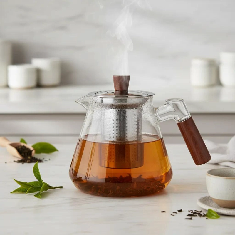 TETERA DE VIDRIO BOROSILICATO CON INFUSOR DE ACERO INOXIDABLE - 4