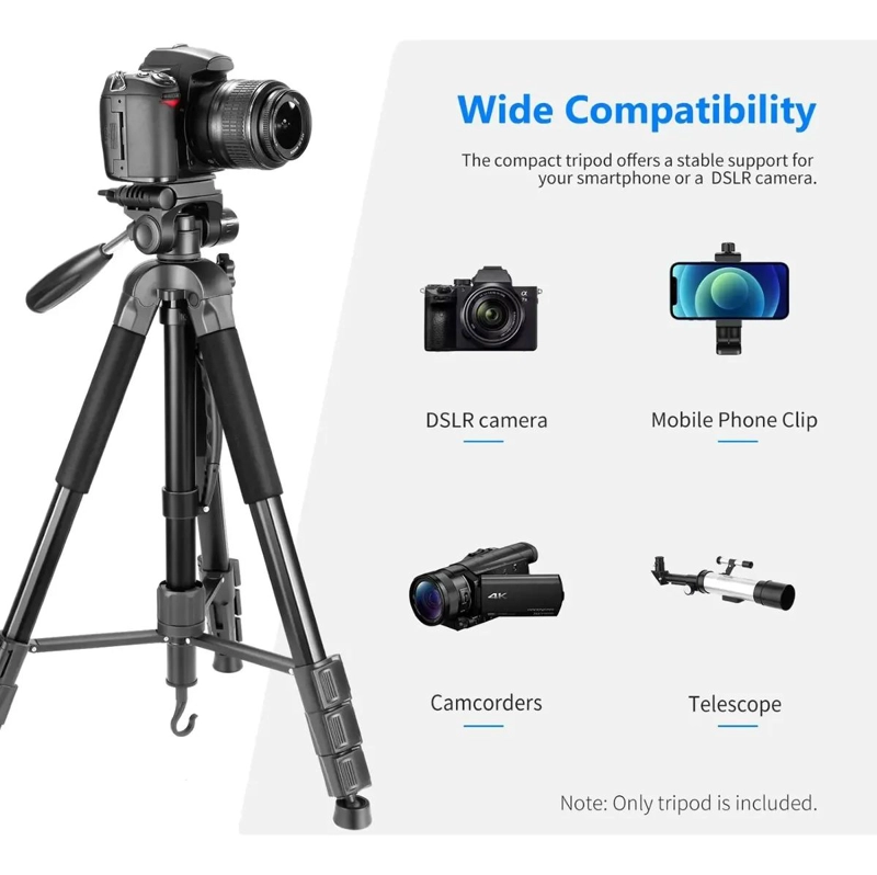 TRIPODE 2 EN 1 DE ALUMINIO PARA CAMARA CON CABEZAL GIRATORIO - 7
