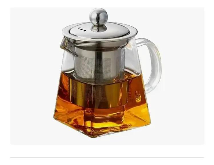 TETERA DE VIDRIO RESISTENTE AL FUEGO CON INFUSOR DE 950ML - 1
