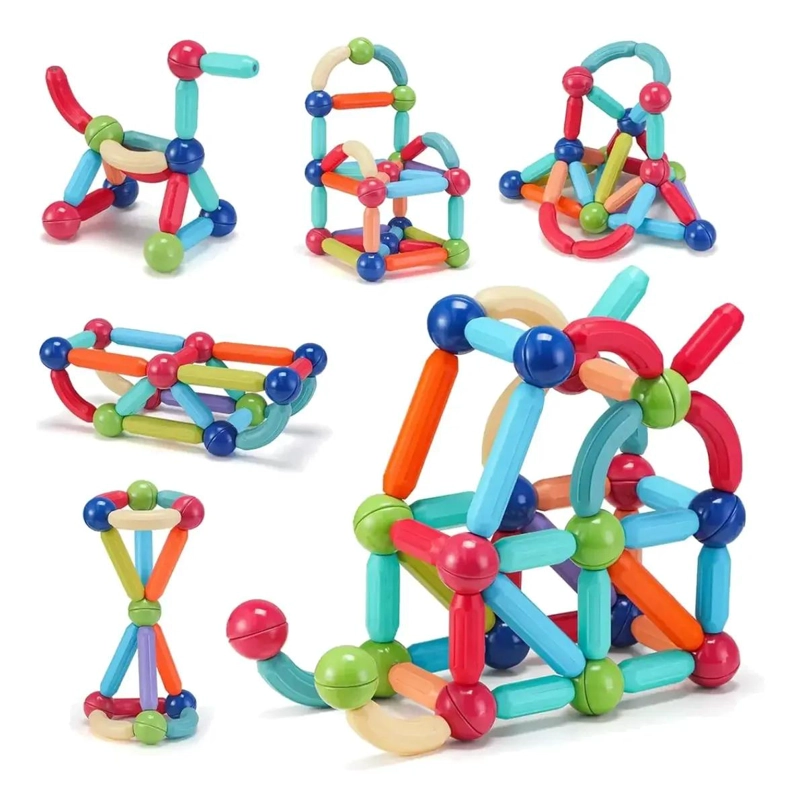 JUGUETE DIDACTICO DE CONSTRUCCION MAGNE TICA CON 64 PIEZAS - 1