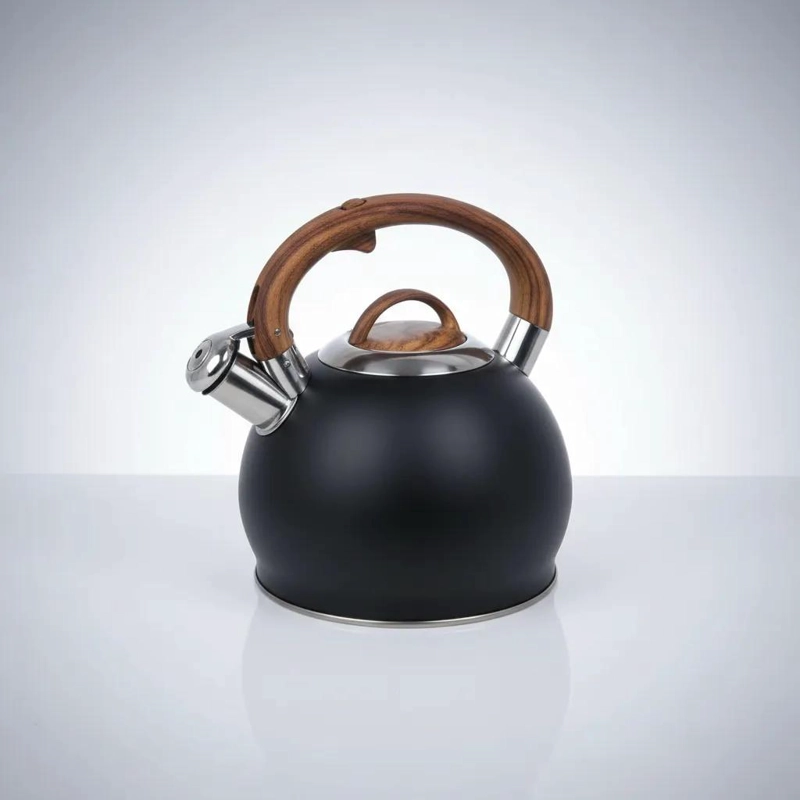 TETERA DE ACERO INOXIDABLE 2.5 LITROS CON MANGO DE MADERA - 1