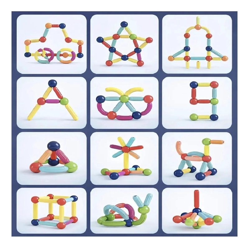 BLOQUES MAGNE TICOS DE CONSTRUCCION 86 PIEZAS PARA NIÑOS - 3