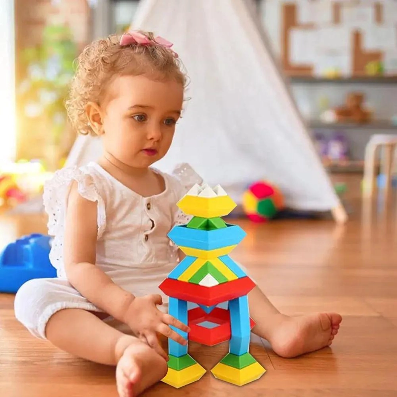 JUEGO DE CONSTRUCCION DE MADERA 32 PIEZAS PARA NIÑOS - 2