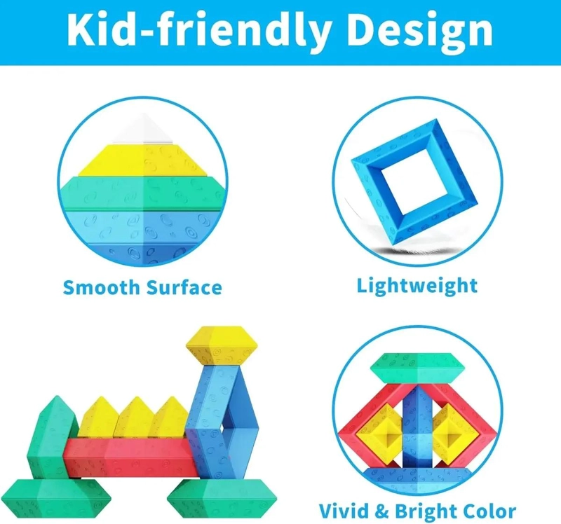 JUEGO DE CONSTRUCCION DE MADERA 32 PIEZAS PARA NIÑOS - 5