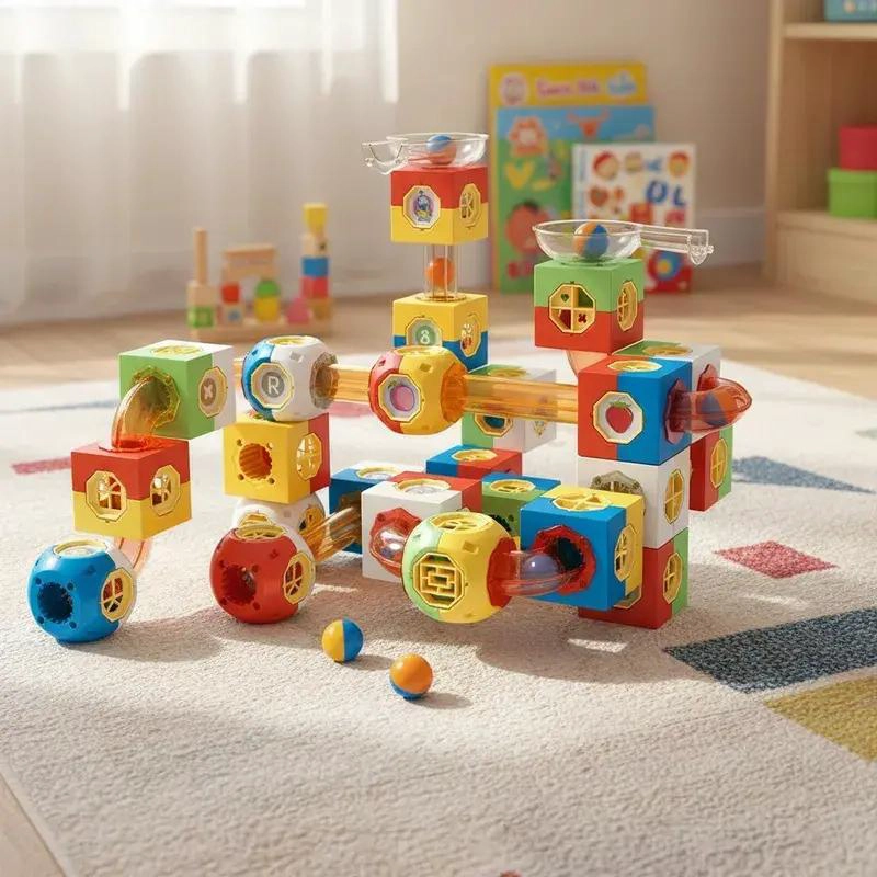 BLOQUES DE CONSTRUCCION CON TOBOGAN PARA NIÑOS 118 PIEZAS - 1