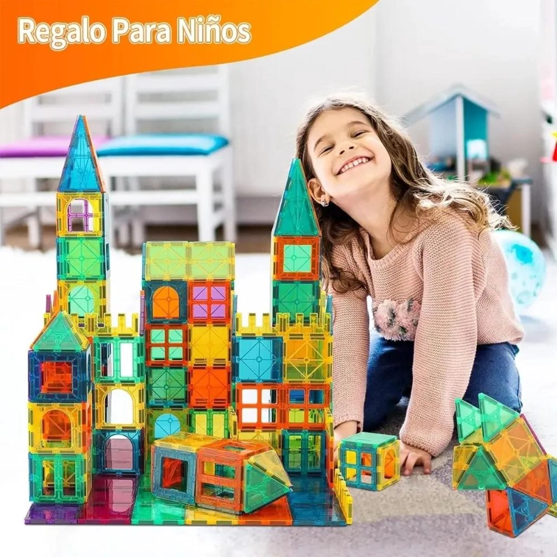 JUEGO DE BLOQUES MAGNE TICOS 3D PARA CONSTRUCCION 60 PIEZAS - 8