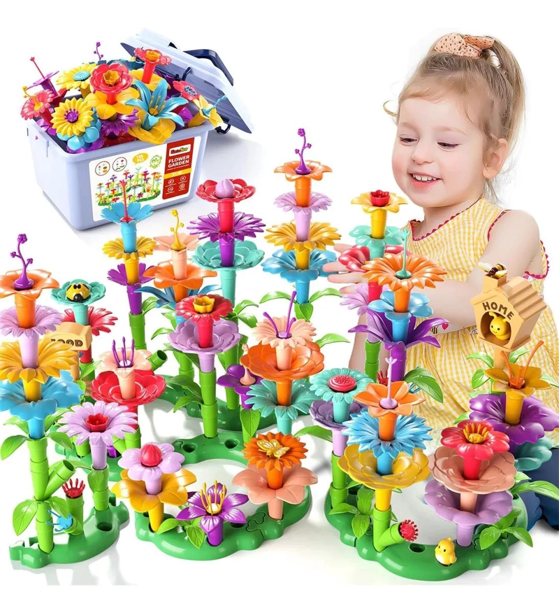 JUEGO DE CONSTRUCCION DE JARDIN DE FLORES 138 PIEZAS - 1