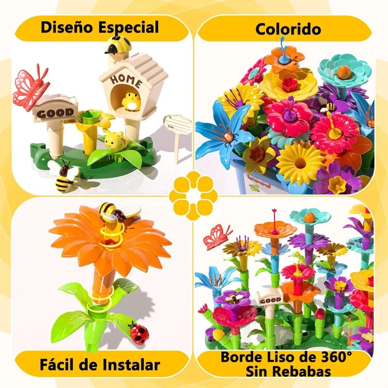 JUEGO DE CONSTRUCCION DE JARDIN DE FLORES 138 PIEZAS - 3