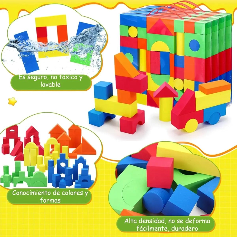 JUEGO DE 46 PIEZAS DE BLOQUES DE ESPUMA EVA PARA NIÑOS - 3