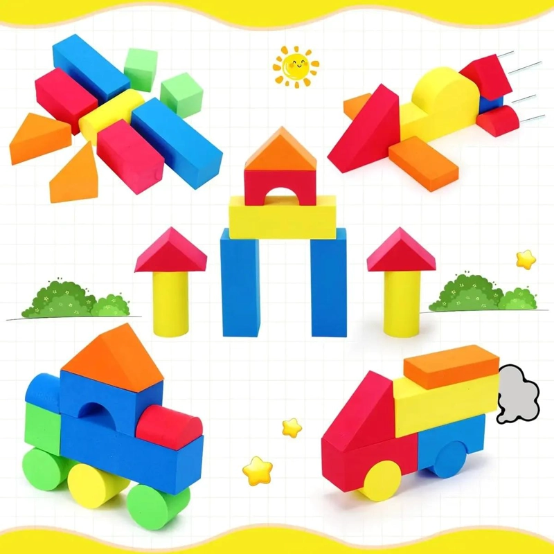 JUEGO DE 46 PIEZAS DE BLOQUES DE ESPUMA EVA PARA NIÑOS - 6