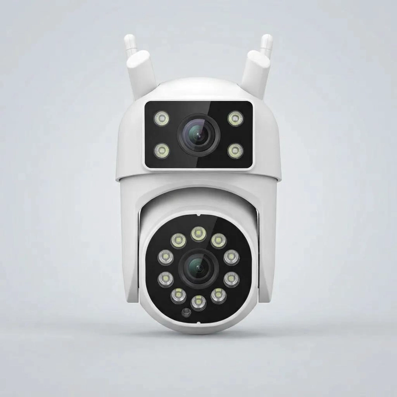 CAMARA DE SEGURIDAD IP WIFI DOBLE LENTE PARA MONITOREO - 1