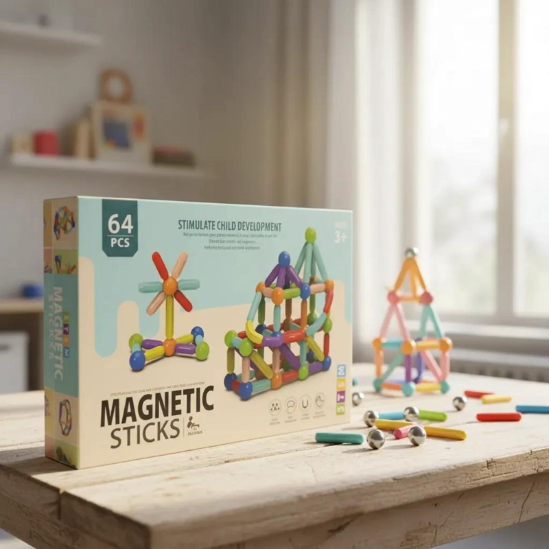 BLOQUES MAGNE TICOS DE CONSTRUCCION 64 PIEZAS PARA JUGAR - 4