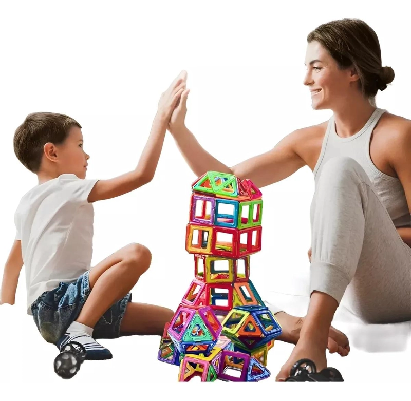 SET DE BLOQUES MAGNE TICOS COLORIDOS PARA CONSTRUCCION 60 PIEZAS - 8